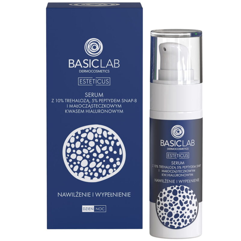 BASICLAB Serum z trehalozą 10% i 5% peptydem nawilżenie i wypełnienie 30ml
