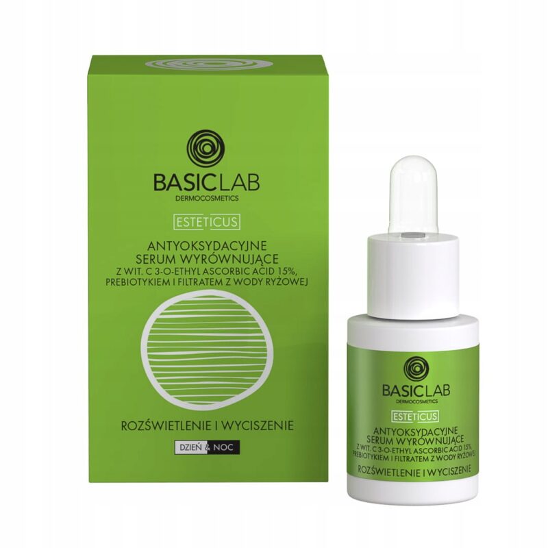 BASICLAB Antyoksydacyjne serum wyrównujące z wit. C 15% 15ml