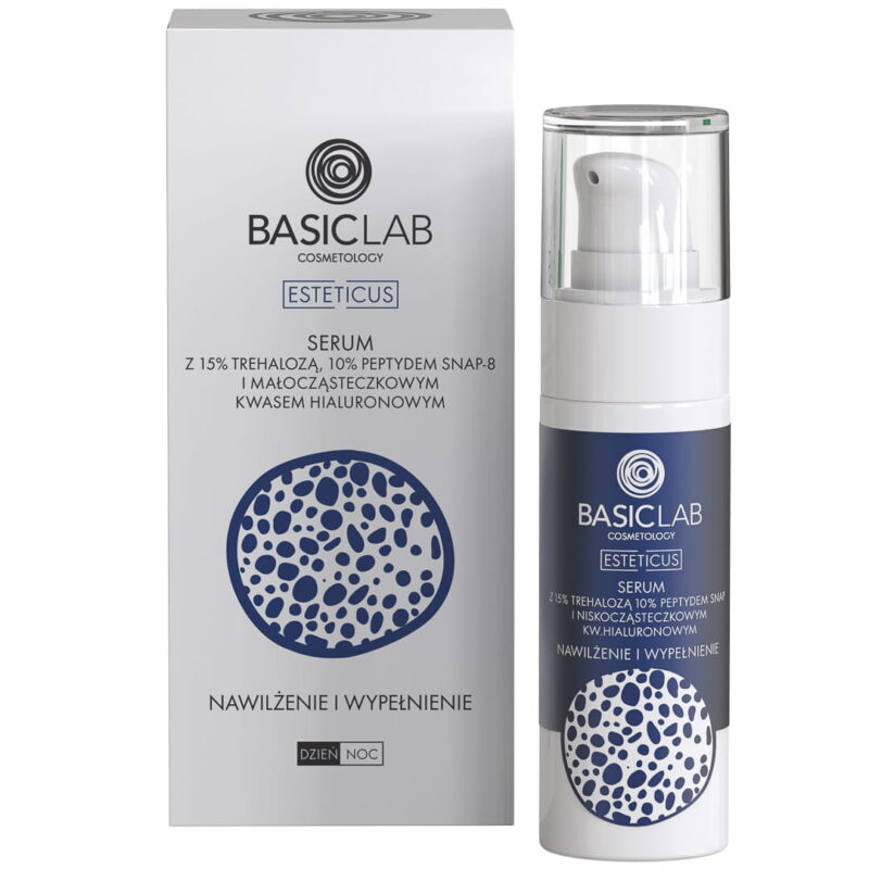 BASICLAB Serum z trehalozą 15% i 10% peptydem nawilżenie i wypełnienie 30ml