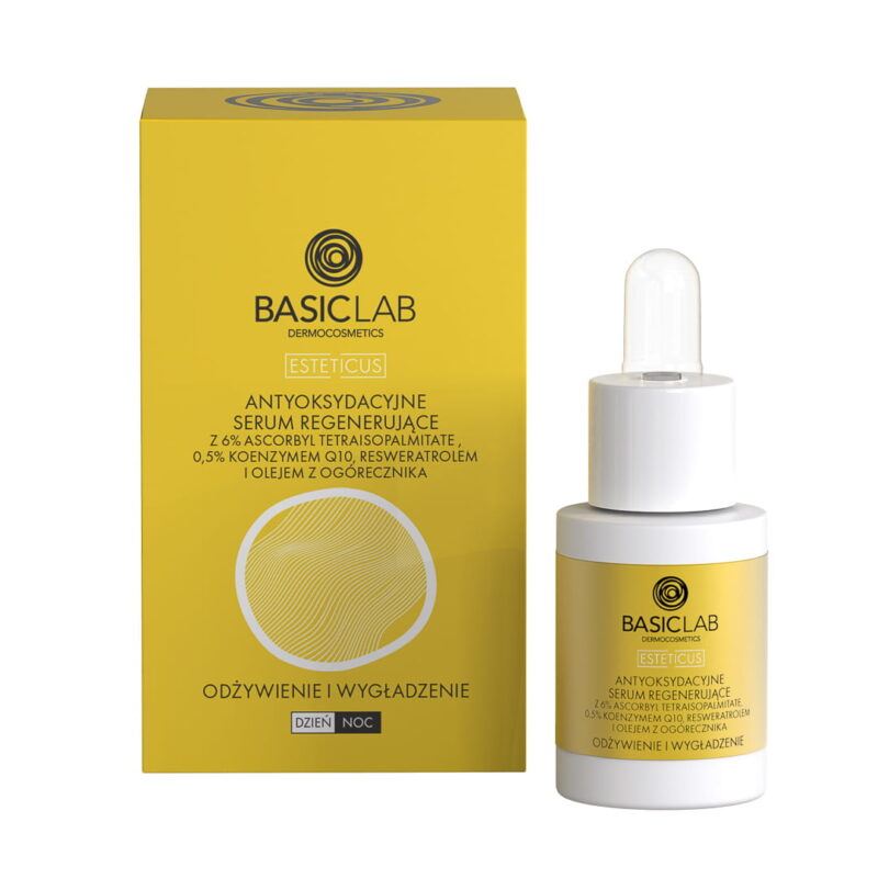 BASICLAB Antyoksydacyjne serum regenerujące odżywienie i wygładzenie 15ml
