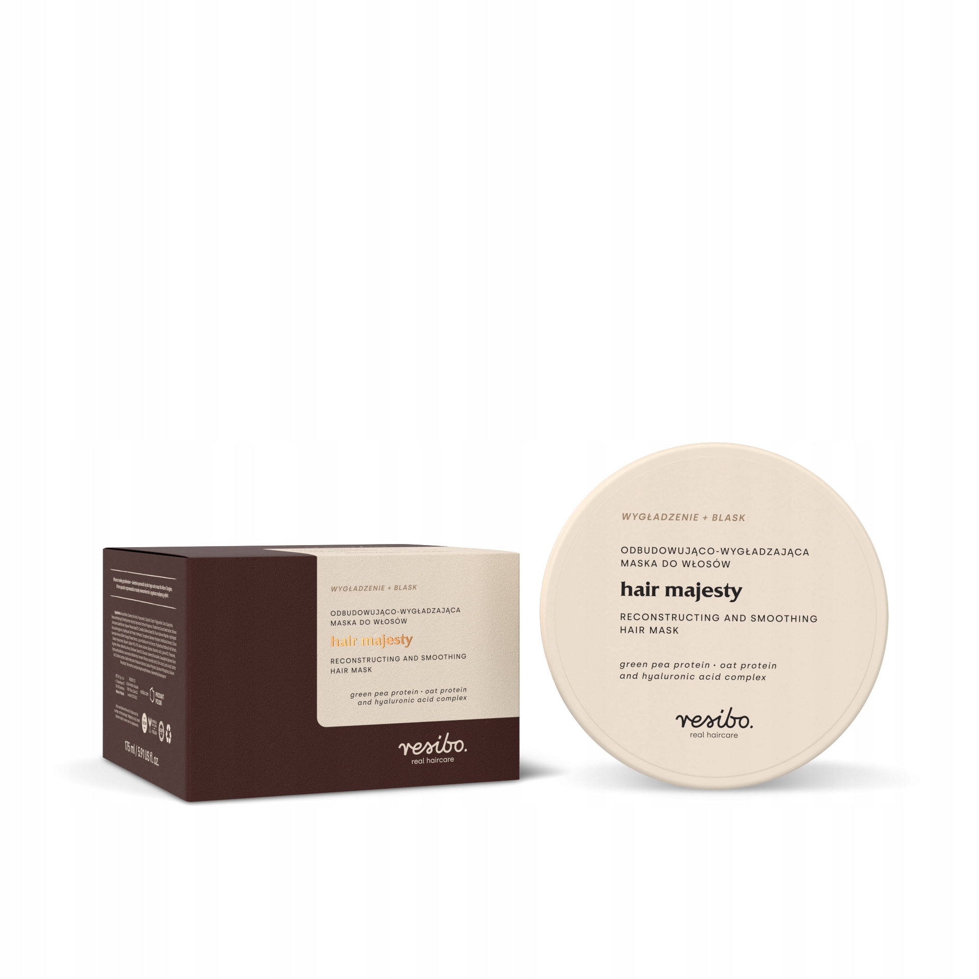 RESIBO Odbudowująco-Wygładzająca Maska do Włosów | Hair Majesty | 175 ml